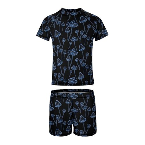 Blue Glowing MushroomsChildren's Swimsuits Boys Two Piece Suit10-12Y（150cm）4