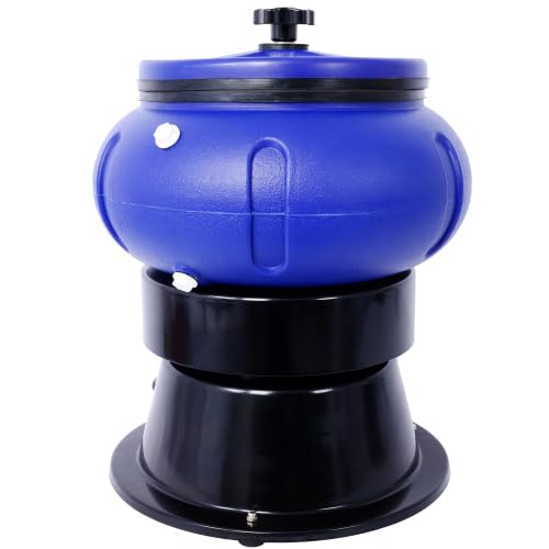 18LBS Vibratory Tumbler - 120V 60Hz Metal Polishing Tumbler with Blue Bowl