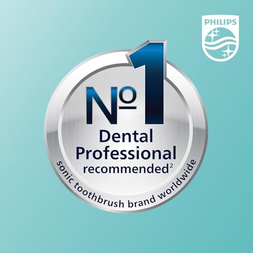 Philips Sonicare ProtectiveClean 5100 elektrische Zahnbürste, Schallzahnbürste mit 3 Putzmodi, Clean und White, Drucksensor, Timer und Reiseetui, Weiß und Blau, 2er-Pack, Modell HX6851/34