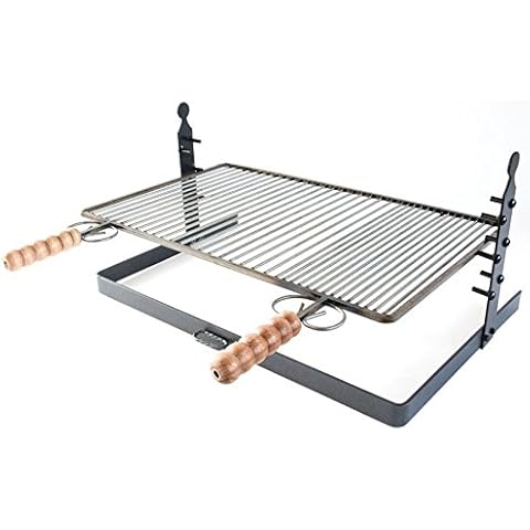 Adjustable Height Barbecue Grille With Support Stand, 60 x 37 cm Cover