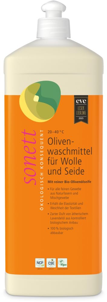 Olivenwaschmittel für Wolle und Seide 20–40 °C 6 x 1 L