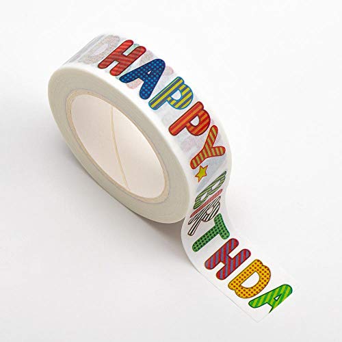 Italian Options Ruban adhésif Washi Happy Birthday (15 mm x 10 m) Italian Options Ruban adhésif Washi Happy Birthday (15 mm x 10 m)