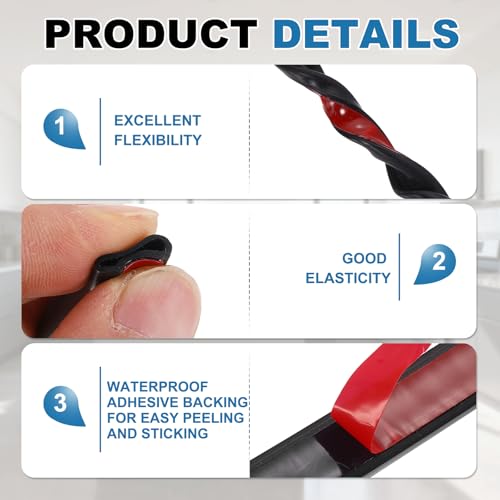Profilé D en silicone anti-froid pour supprimer les courants d'air de porte - 4
