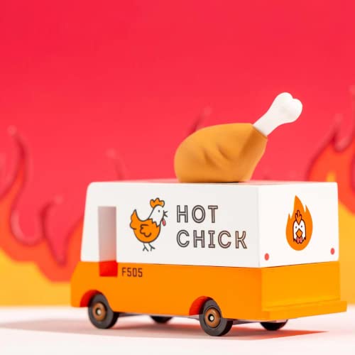 Candylab Toys - Wooden Cars And Vintage Toys For Kids - Candycar® Food Truck And Stand Collection- Fried Chicken Van #TOP1
