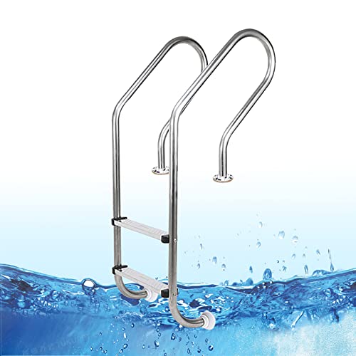 Escalera para piscina de acero inoxidable 2 peldaños miniatura 1