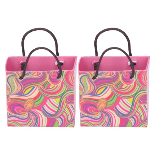 2 bolsas de la compra de papel en miniatura a escala 1:12 para casas de muñecas, accesorios innovadores de colección de simulación para casa de muñecas (L)