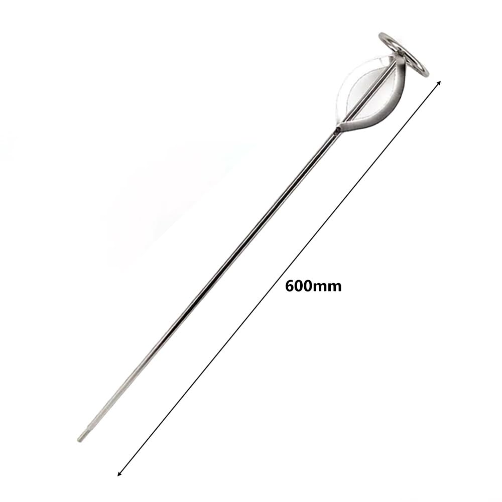 Agitatore E Miscelatore in Acciaio Inossidabile for Birra Fatta in Casa - Attacco for Trapano Esagonale da 1/4" - Lunghezza 600 Mm, Lama da 70 Mm - Rompipalle di Impasto