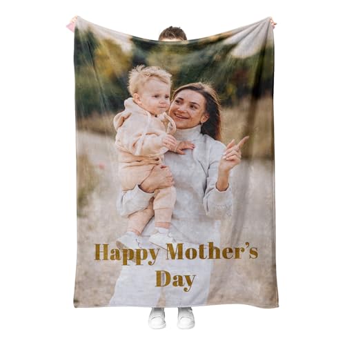 Personalised Photo Blanket Customised Blanket with Pictures Soft & Cosy Custom Blanket for Adults & Kids Thoughtful Gifts for Mum Dad Best Friend Boyfriend or Girlfriend