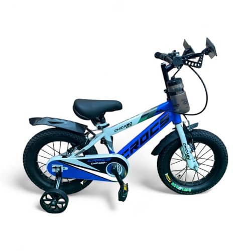 Image of Chicago Croccs BMX Kids Cycle, 14 Inches, Caliper Brake, Tire Tube, Ages 2-4 Years, Blue & Green (Blue)