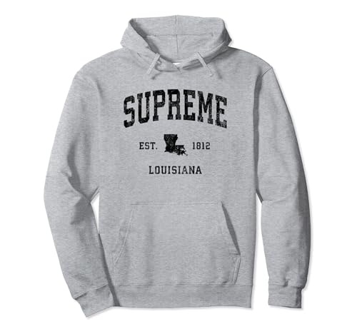 Supreme Louisiana LA - Diseño deportivo vintage atlético negro Sudadera con Capucha
