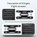 JEXIFY Eatra Large, Heavy Duty Gate Hinges with Sealed Bearings and 8 Screws, Adjustable Yoke Pivot, Suitable for Large Driveway Gates Up to 1100 Pounds, Two Pack, Carbon Black (180 Gate Hinge 2pcs)