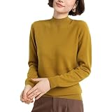 [SHANLIANG] ニット トップス レディース 長袖 セーター 秋冬 ニュールック 4サイズ展開 ハイネック カシミヤタッチ 重ねる着便利 着回しやすい 着痩せ 小顔 高伸縮 カットソー ニットソー インナー カジュアル シンプル 春 可愛い おしゃれ (JP, アルファベット, XL, イエロー)