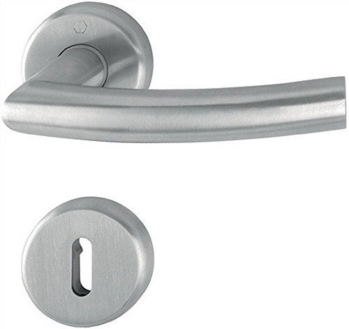 Preisvergleich Produktbild Hoppe Narvik Edelstahl F69 Rosettengarnitur E1430ZP / 17KV / 17KVS, PZ (Profilzylinder)