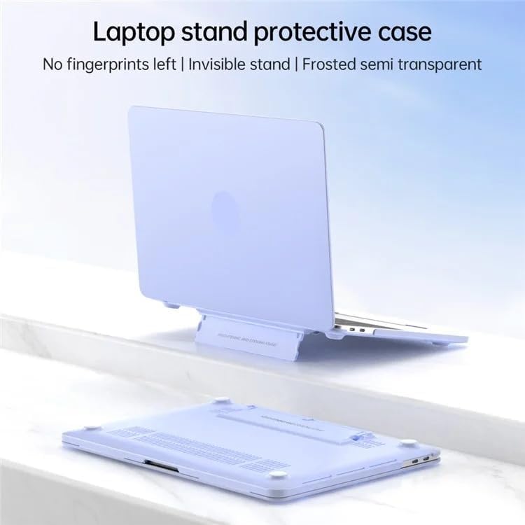 Image of TechTrendz Case Compatible with MacBook Pro 14 inch 2024-2021 M4 M3 M2 M1,A3112 A3185 A3401 A2918 A2992 A2779 A2442 Pro Max Laptop Stand Protective Case, Plastic Hard Shell Case Cover (Ice Mist White)