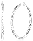 LYLYMIMI 2 Inch Surgical Steel Big Hoop Earrings for Women with Mult-colors Stunning Cubic Zirconia