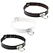 Produktbild Daimay 3PCS Breit Lederhalsband Halskette Damen Leder Choker Metall Ring Halsband Gotik Punk Rock Lederband Einstellbar Kragen - Schwarz weiß braun