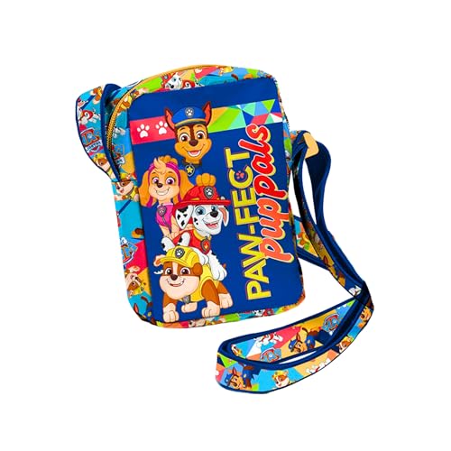 PAW PATROL Kindertasche, Umhängetasche mit Chase Skye Marshall und Rubble Design, Verstellbare Handtasche, Geschenk für Jungen und Mädchen