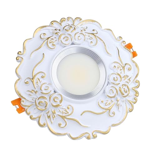 WLBHWL Downlight Empotrado LED Empotrable Regulable De Lujo con Moldura De Deflector Blanco Pintado A Mano, Temperatura De Color Ajustable 3CCT, Lámparas De Techo Modernas para Sala De Estar