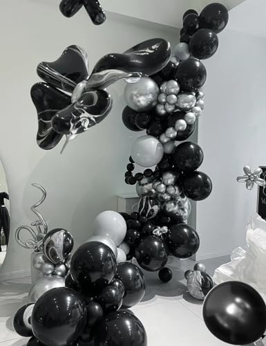 Image of Black Balloons 12 inch, 50 Pcs 3.2g Black Latex Balloon Matte Helium Balloons for Birthday Party Wedding Baby Shower Retirement Decorations