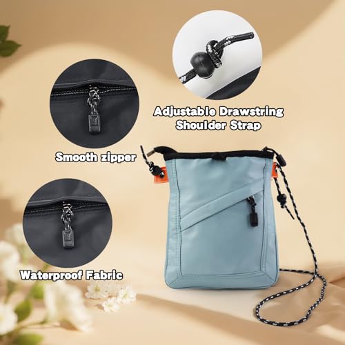 Andiker Cell Phone Crossbody Bag, Nylon Waterproof Small Crossbody Bag with Adjustable Drawstring Strap for Men and Women3