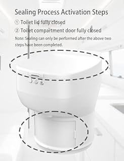 Modiwell Dry Flush RV Toilet, Waterless Self-Contained Rechargeable Sealing Toilet, Easier to Use, Ideal for RVs