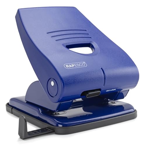 Rapesco PF835PL2 Perforadora 2 Agujeros de Gruesos 835-P, Azul
