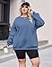 IN'VOLAND Plus Size Womens Fleece Sweatshirts Fall Fashion Loose Pullover Long Sleeve Shirts Clothes Outfits with Pocket Blue