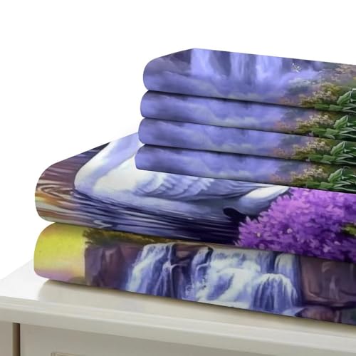 Parure de lit cygnes cascade 3D microfibre ultra douce de qualité - 7