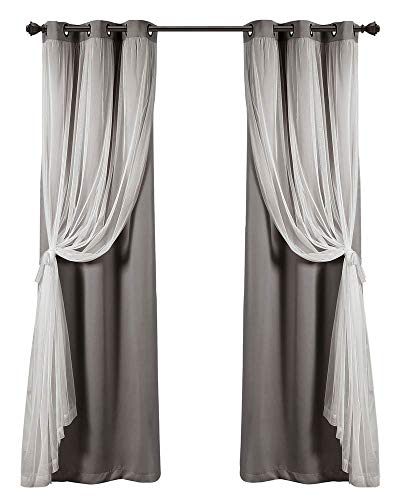 Lush Decor Sheer Grommet Curtains With Insulated Blackout Lining, Window