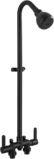 Aolemi Matte Black 31" Outdoor Shower Kit - Exposed 2-Handle Brass Valve, 360° Swivel Head, Rust-Resistant for Pools & Patios
