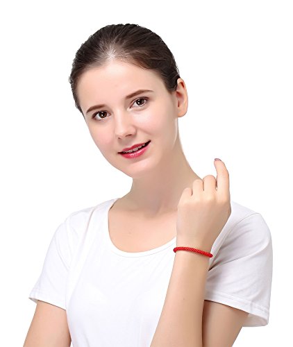 Loyallook 6Pcs Handmade Kabbalah Red Black String Good Luck Bracelet For Prosperity And Success Red/Black #TOP4