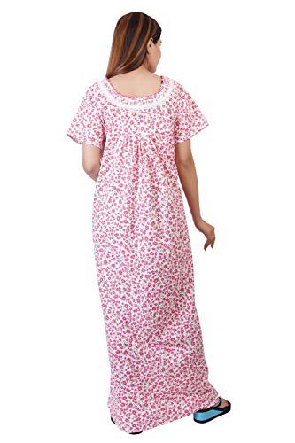 Image of Women's Cotton Block Print Knee Length Nighty