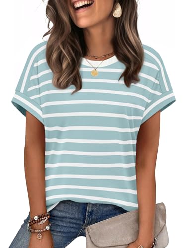 Image of WIHOLL Womens Tops Short Sleeve Shirts Summer Outfits 2026 Spring Dressy Casual Clothes Clothing