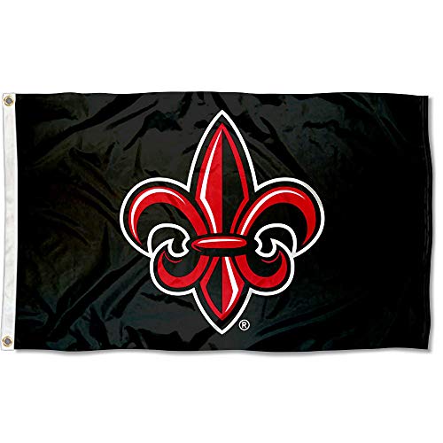 Louisiana Lafayette Ragin Cajuns Fleur de lis Black Flag