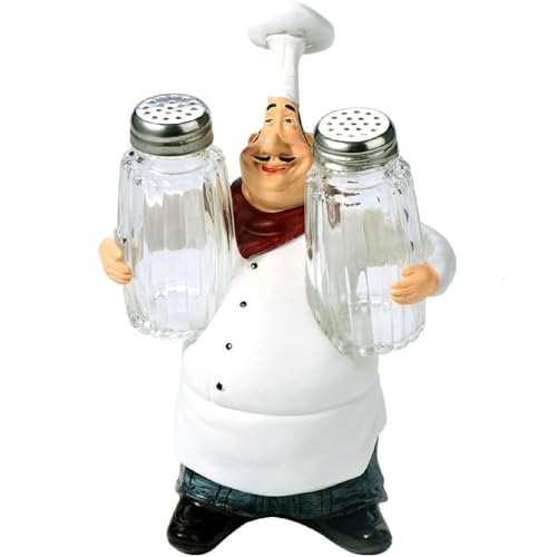 Natudeco Résine Table Sculpture Cuisine Chef Figurine Chef Statue De Table Statue Ornements Décor À la Maison À Collectionner pour la Maison Cuisine Bistro...