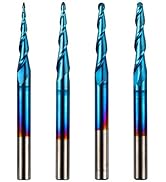 Genmitsu TB04A Lot de 4 fraises coniques à 2 cannelures en carbure de tungstène avec revêtement n...