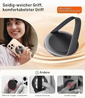 TORRAS 2025 Upgrade (Gen 7.0) magnetischer Telefongriff Ring Stativhalter, bequemer Silikonring, kompatibel mit MagSafe-Zubehör 4-in-1 Ständer für iPhone 17 Pro Max 16 14 13 Android,schwarz – Ansicht 3