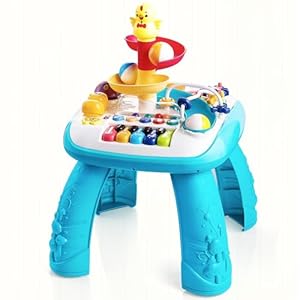 Baby Activity Table Learning Table – Educational Learning Musical Toys & Baby Standing Activity Center, Musical Instruments for Toddlers 1-3, Boy and Girl Birthday Gift Baby Toys 6 to 12