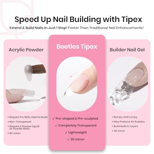 Beetles Tipex Instant Apex Nail Tips Kit, Medium Almond, 224pcs 16 Sizes - image 4