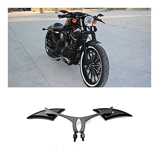 Motorcycle mirrors, Motorcykelhandtag Spegel, Universal Motorcykel Bakövare Kompatibel med Hon-Da Su-Zuki Kawasaki Ya-Maha V-Star XVS 650 950 1100 Anpassad silverado / Vt750 vt1100 Motorcykel konvex b