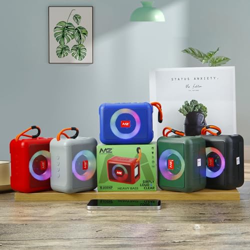 Image of MZ M408SP (Portable Bluetooth Speaker) Dynamic Thunder Sound, in Built RGB Light 5 W Bluetooth Speaker (Red, Stereo Channel)