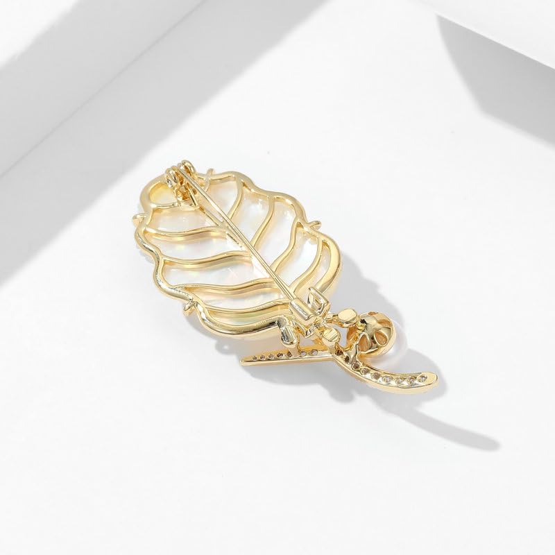 Image of Fashion Brooch for Women Pearl Rhinestones Brooch Pin Elegant Lapel Pin Jewelry Mother's Day Gift for Wife Mom Lover