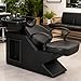 Seogwisam Shampoo Bowl and Chair Set for Salon, Backwash Barber Chair,ABS Plastic Shampoo Bowl Sink Unit w/Storage Box for Beauty Spa Barbershop