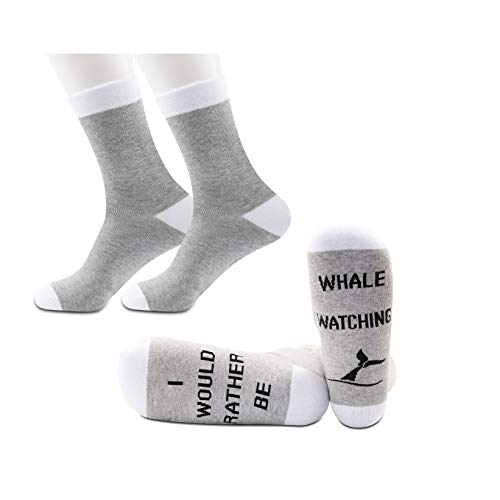 JXGZSO 2 Pairs Whale Lover Socks Whale Lover Gift I Would Rather Be Whale Watching Socks