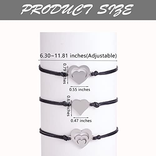 Image of Ornaland 2 /3 /4 /5 Pcs Friendship Bracelet Best Friend Bracelets Bff Matching Heart Bracelet Braided Bracelet Best Friend Friendship Gifts for Women Friends Girls Teen