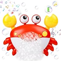 JoiTale Baby Bath Toys, Rechargeable Bath Bubble Machine with 12 Songs, Automatic Crab Bubble Maker Bath Toy for Toddler, Sensory Shower Toy for 1-6 Year Olds, Fun Bathtub Toys Gift for Boys Girls