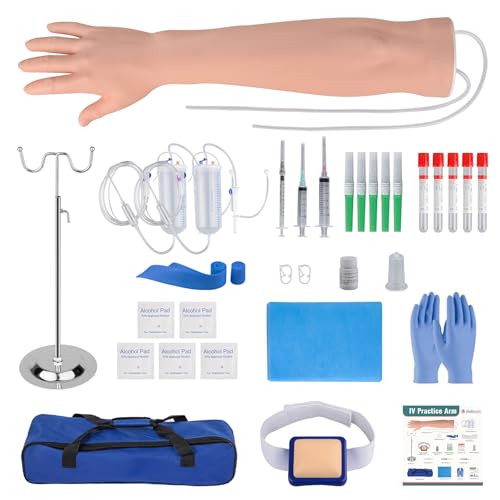 Skillssist Phlebotomy Practice Kit, IV Practice Arm with Veins, Blood Draw & Venipuncture Training for IV Insertion Practice, IV Injection Practice Kit for Medical Education and Demonstration Only