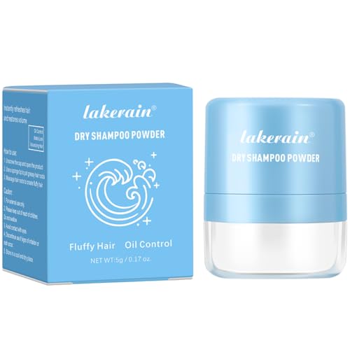 Champú seco en polvo para mujeres y hombres: volumen natural, tamaño de viaje para cabello graso (Blue - Ocean fragrance)