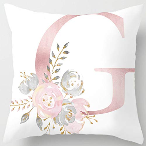 Eanpet Throw Pillow Covers Alphabet Decorative Pillow Cases ABC Letter Flowers Cushion Covers