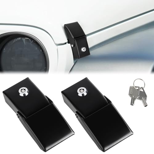 Image of Hood Latches Locking Jeep JL JK Hood Lock with Key Compatible with Jeep Wrangler JK /JKU 2007-2018, JL /JLU 2018-2025 & Jeep Gladiator JT 2020-2025